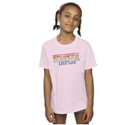 Stranger Things Rainbow Dot Logo Cotton T-Shirt Netflix Baby Pink 9 Years