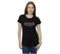 Stranger Things Rainbow Dot Logo Cotton T-Shirt Netflix Black XL