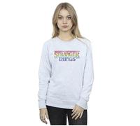 Stranger Things Rainbow Dot Logo Sweatshirt Netflix Grey XL