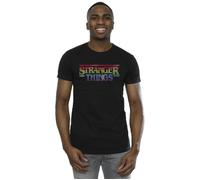 Stranger Things Rainbow Dot Logo T-Shirt Netflix Black 4XL