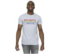 Stranger Things Rainbow Dot Logo T-Shirt Netflix Grey S