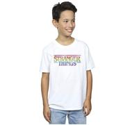 Stranger Things Rainbow Dot Logo T-Shirt Netflix White 9 Years