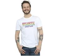 Stranger Things Rainbow Dot Logo T-Shirt Netflix White L
