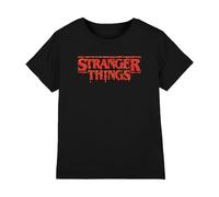 Stranger Things Red Drip Logo Kids T Shirt, Black, 12-13