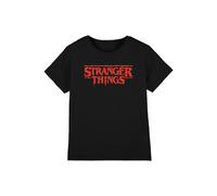 Stranger Things Red Drip Logo Kids T-Shirt, Black | Size: 12-13 Years Stranger Things Black 12-13 Years