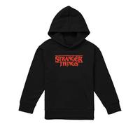 Stranger Things Red Drip Logo Youth Kids Boy/Girls Pull-Over Hoodie, Black, 9-11