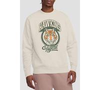 Stranger Things Retro Hawkins Tigers Sweatshirt, Natural in Beige | Size: Large Stranger Things Beige L
