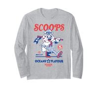 Stranger Things Scoops Ahoy Red Blue Ice Cream Parlor Long Sleeve T-Shirt