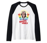 Stranger Things Scoops Ahoy Steve Harrington Rainbow Pride Raglan Baseball Tee