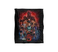 Stranger Things Season 5 Poster Super Soft Throw Blanket 152 X 127 Cm Stranger Things Multicolor 152 X 127 Cm