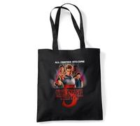 Stranger Things Season Five Poster Grocery Travel Reusable Tote Bag, Black