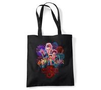 Stranger Things Season Three Poster Grocery Travel Reusable Tote Bag, Black
