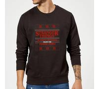 Stranger Things Seasons Greetings From The Upside Down Christmas Jumper - Black - L