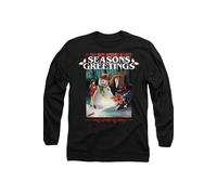 Stranger Things Seasons Greetings Snowman Christmas Long Tee, Black | Size: Medium Stranger Things Black M