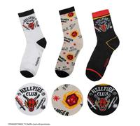 Cinereplicas Stranger Things - Set of 3 Pairs of Hellfire Club Socks - Officially Licensed, Hellfire Club, One Size