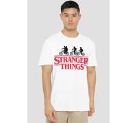 Stranger Things Silhouette Bike Logo T-Shirt, White | Size: Medium Stranger Things White M
