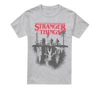 Stranger Things - Silhouette Forest Logo Unisex T Shirt, Athletic Heather, XXXX-Large