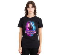 Stranger Things Steve Harrington Metal Burst Ladies T Shirt, Black, Medium
