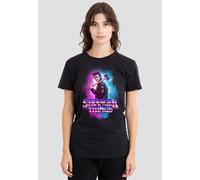 Stranger Things Steve Harrington Metal Burst Ladies T Shirt, Black Stranger Things Black L