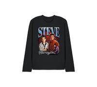 Stranger Things Steve Homage Long Sleeve T-Shirt, Black | Size: Small Stranger Things Black S