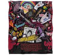 Stranger Things Stranger Things Day Icons Silky Touch Super Soft Throw Blanket 152 X 127 Cm, White