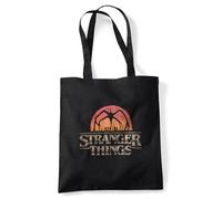 Stranger Things Sunset Logo Grocery Travel Reusable Tote Bag, Black