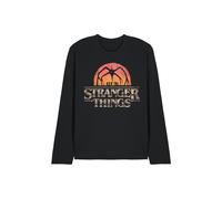 Stranger Things Sunset Logo Long Sleeve T-Shirt, Black | Size: Small Stranger Things Black S
