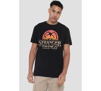 Stranger Things Sunset Logo T-Shirt, Black | Size: Large Stranger Things Black L