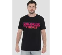 Stranger Things Sunset Logo T-Shirt, Black | Size: Large Stranger Things Black L