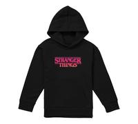 Stranger Things Sunset Logo Youth Kids Boy Girls Pull-Over Hoodie, Athletic Heather, 7-8