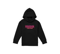 Stranger Things Sunset Logo Youth Kids Pull-Over Hoodie, Black Netflix Black 9-11 Years