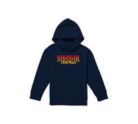 Stranger Things Sunset Pixel Logo Youth Kids Boy/Girls Pull-Over Hoodie, Navy | Size: 9-11 Years Stranger Things Navy 9-11 Years