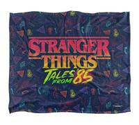 Stranger Things Tales From 85 Colour Logo Super Soft Feel Silky Throw Blanket - 60 x 50 Inches
