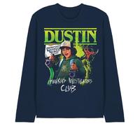 Stranger Things Tales from 85 Dustin Unisex Long Sleeve T Shirt, Navy, XX-Large