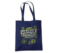 Stranger Things Tales From 85 Graffiti Glow Grocery Travel Reusable Tote Bag, Navy, 38x42cm