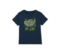 Stranger Things Tales From 85 Graffiti Glow Kids T-Shirt, Navy | Size: 5-6 Years Stranger Things Navy 5-6 Years
