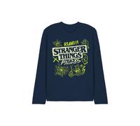 Stranger Things Tales From 85 Graffiti Glow Long Sleeve T-Shirt, Navy | Size: Medium Stranger Things Navy M