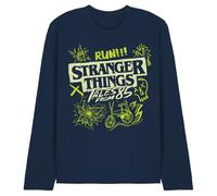 Stranger Things Tales from 85 Graffiti Glow Unisex Long Sleeve T Shirt, Navy, XX-Large