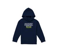 Stranger Things Tales From 85 Two Tone Logo Kids Pullover Hoodie, Navy | Size: 9-11 Years Stranger Things Navy 9-11 Years