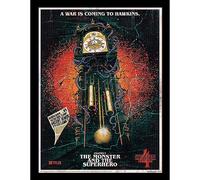 Stranger Things The Monster And The Superhero Print (40cm x 30cm) (Black/Red/Gold)
