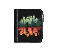 (Stranger Things (The Upside Down)_667) Men's Women PU Leather Wallets Compact Bifold with Zipper & Multiple Card Coins Slots Black Stylish Durable Graphic Design Print for Girl Boys