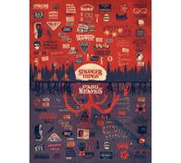 Stranger Things The Upside Down Canvas Print - Red/Cream/Dark Grey - 80cm x 60cm - Red/Cream/Dark Grey