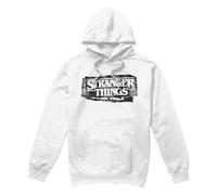 Stranger Things Unisex Adult Punk Logo Hoodie - White - White - S - 80% Cotton/20% Polyester
