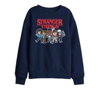 Stranger Things Unisex Kids Stranger Things Cartoon Group Kids Sweatshirt, Black Sweatshirt (pack of 1)