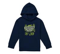 Stranger Things Unisex Kids Stranger Things Tales from 85 Graffiti Glow Youth Kids Boy Girls Pull-over Hoodie, Navy Hooded Sweatshirt (pack of 1)
