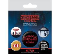 Stranger Things Upside Down Badge Set (Pack of 5) in Black Stranger Things Black