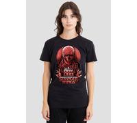 Stranger Things Vecna Horror Ladies T Shirt, Black Stranger Things Black S