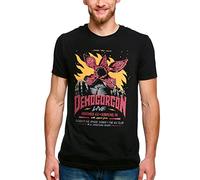 Stranger Things Vintage Demogorgon Adults Black Acid Wash T-Shirt - Small