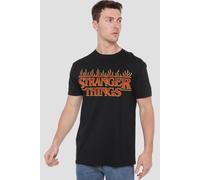 Stranger Things Vintage Flaming Logo T-Shirt, Black | Size: 5XL Stranger Things Black 5XL