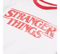Stranger Things Vintage Logo Unisex Ringer T-Shirt - White/Red - M